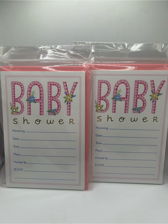 Hallmark Other - Pink Baby Shower Invitations - 2 packs of 10; 20 total 🍼